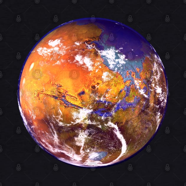 Ancient Mars Rendering by SPACE ART & NATURE SHIRTS 